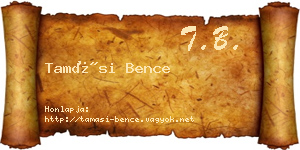 Tamási Bence névjegykártya